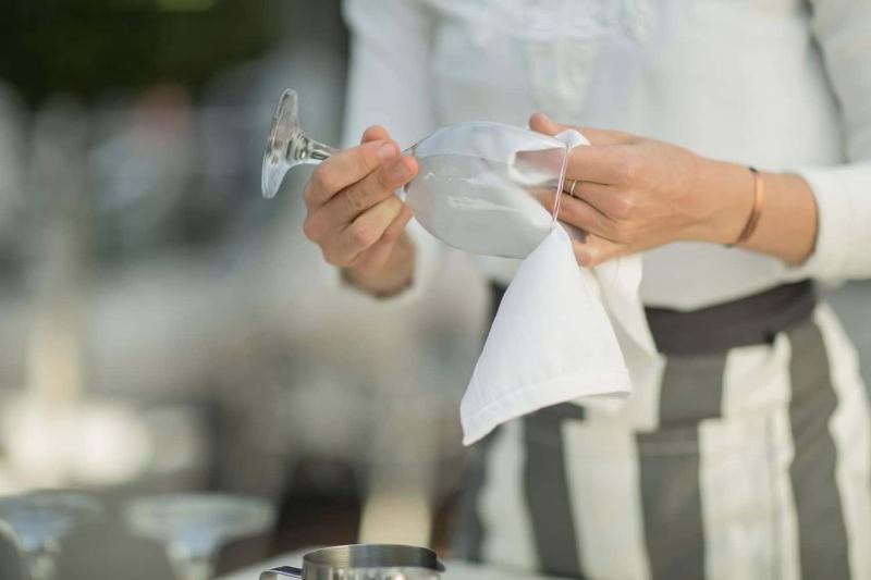 Lau khô ly rượu bằng khăn sợi microfiber